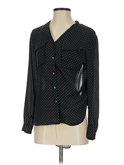 Pre-owned Zara Basic Long Sleeve Blouse In Black