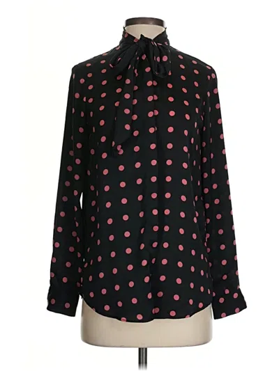 Pre-owned Zara Basic Long Sleeve Blouse In Black