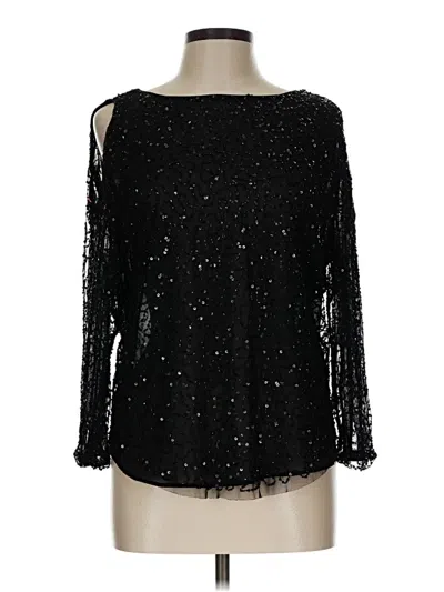 Pre-owned Zara Basic Long Sleeve Blouse In Black