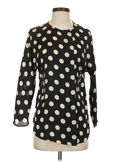 Pre-owned Zara Basic Long Sleeve Blouse In Black