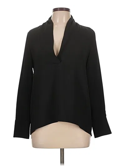 Pre-owned Zara Basic Long Sleeve Blouse In Black