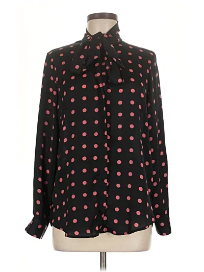 Pre-owned Zara Basic Long Sleeve Blouse In Black