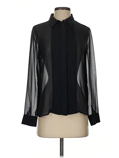 Pre-owned Zara Basic Long Sleeve Blouse In Black