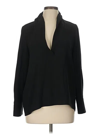 Pre-owned Zara Basic Long Sleeve Blouse In Black