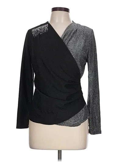 Pre-owned Zara Basic Long Sleeve Blouse In Black