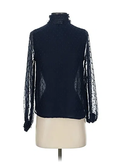 Pre-owned Zara Basic Long Sleeve Blouse In Blue