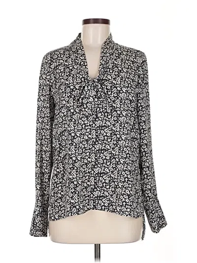 Pre-owned Zara Basic Long Sleeve Blouse In Gray