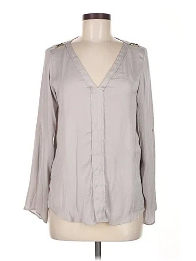 Pre-owned Zara Basic Long Sleeve Blouse In Gray