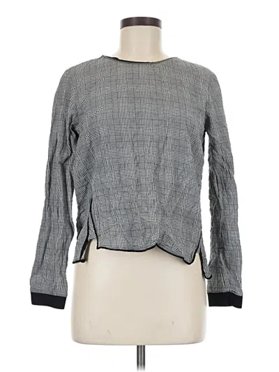Pre-owned Zara Basic Long Sleeve Blouse In Gray