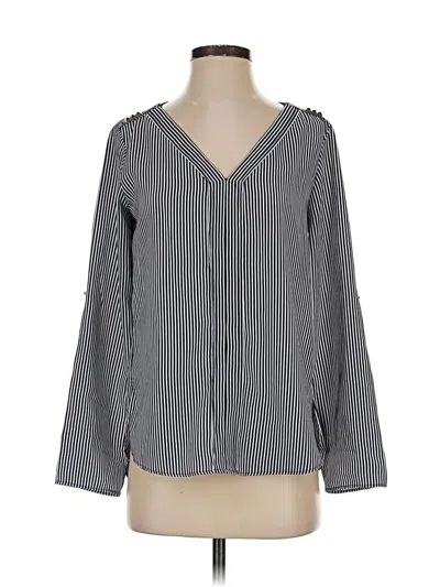 Pre-owned Zara Basic Long Sleeve Blouse In Gray