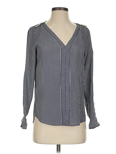 Pre-owned Zara Basic Long Sleeve Blouse In Gray
