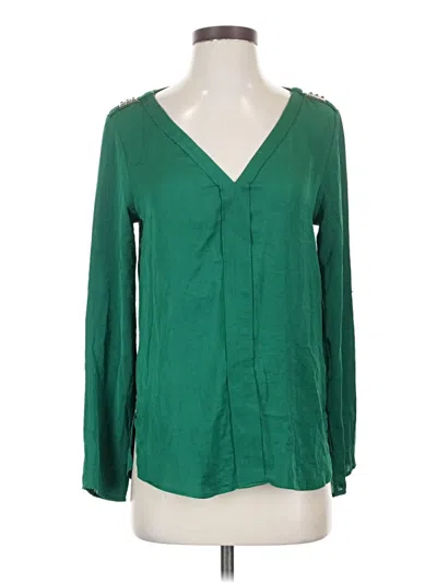 Pre-owned Zara Basic Long Sleeve Blouse In Green