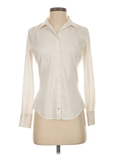 Pre-owned Zara Basic Long Sleeve Blouse In Ivory