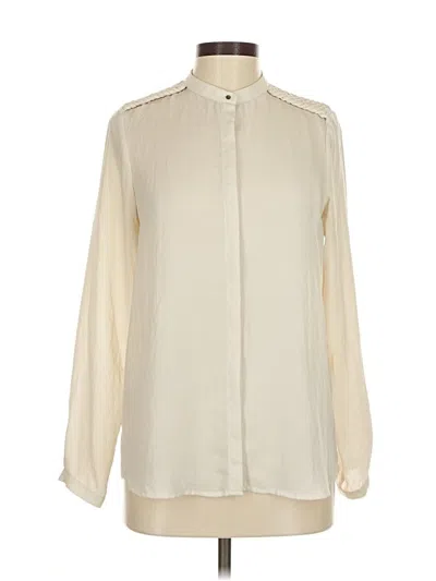 Pre-owned Zara Basic Long Sleeve Blouse In Ivory