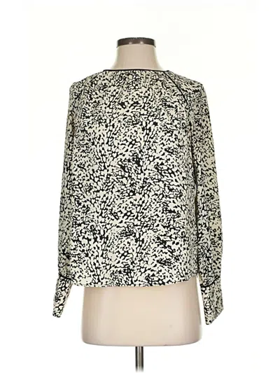 Pre-owned Zara Basic Long Sleeve Blouse In Ivory