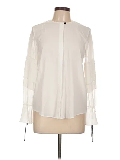 Pre-owned Zara Basic Long Sleeve Blouse In Ivory