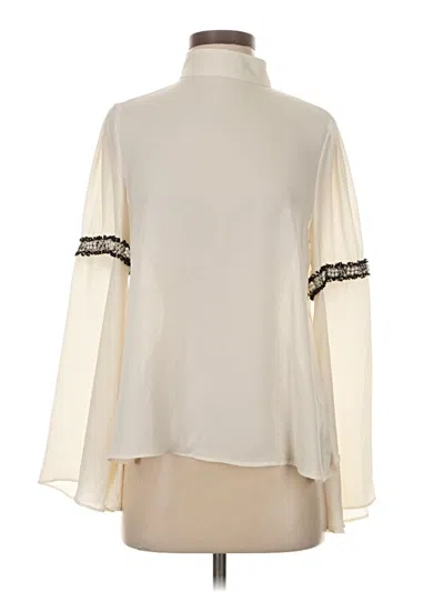 Pre-owned Zara Basic Long Sleeve Blouse In Ivory