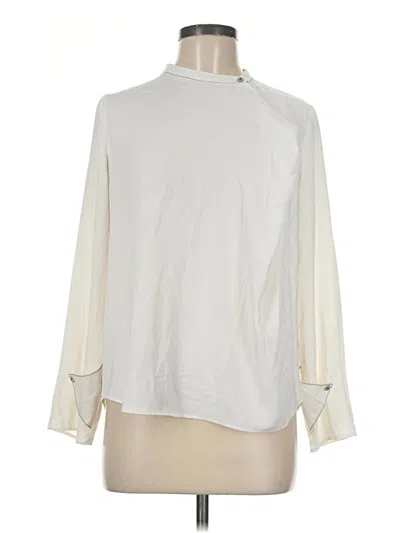 Pre-owned Zara Basic Long Sleeve Blouse In Ivory