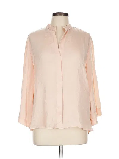 Pre-owned Zara Basic Long Sleeve Blouse In Pink