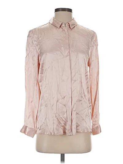 Pre-owned Zara Basic Long Sleeve Blouse In Pink