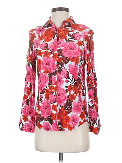 Pre-owned Zara Basic Long Sleeve Blouse In Pink