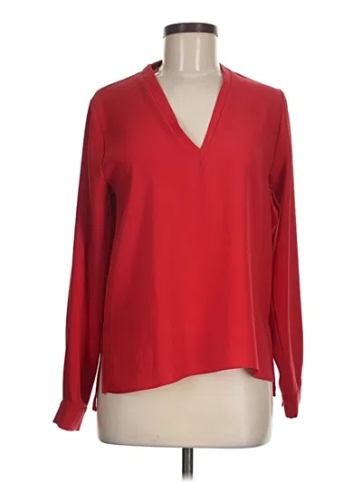Pre-owned Zara Basic Long Sleeve Blouse In Red