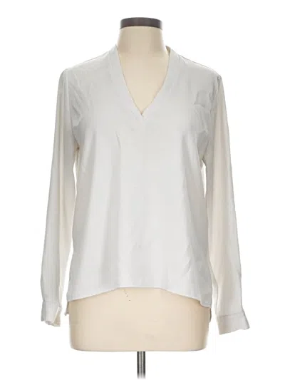 Pre-owned Zara Basic Long Sleeve Blouse In Silver