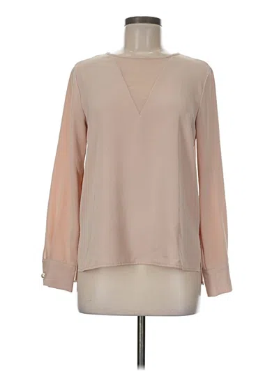 Pre-owned Zara Basic Long Sleeve Blouse In Tan