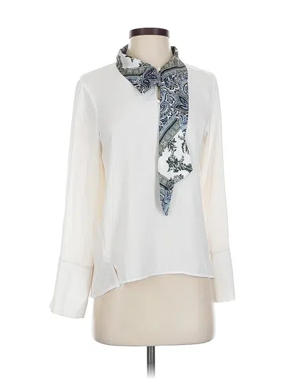 Pre-owned Zara Basic Long Sleeve Blouse In White