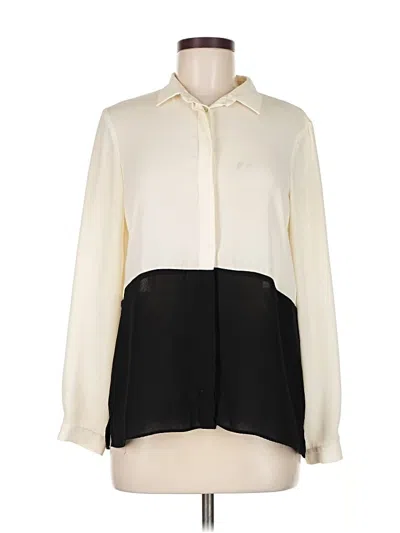 Pre-owned Zara Basic Long Sleeve Blouse In White