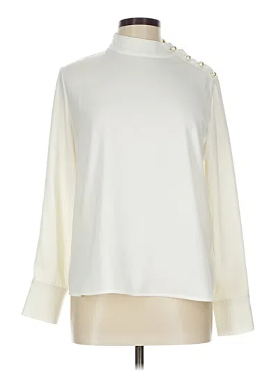 Pre-owned Zara Basic Long Sleeve Blouse In White