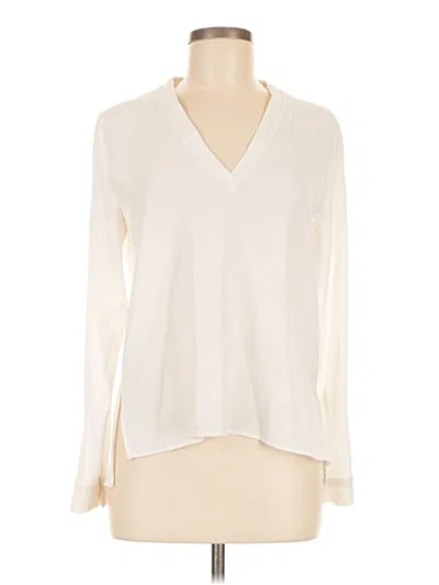 Pre-owned Zara Basic Long Sleeve Blouse In White