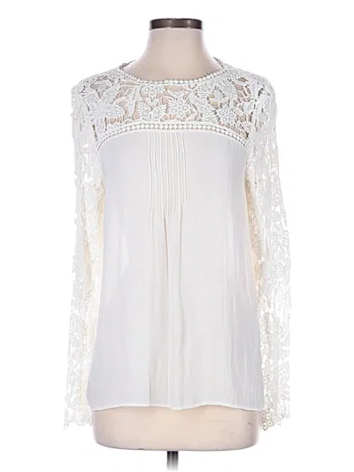 Pre-owned Zara Basic Long Sleeve Blouse In White