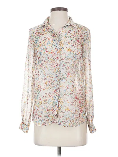 Pre-owned Zara Basic Long Sleeve Blouse In White
