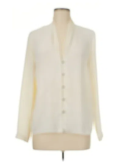 Pre-owned Zara Basic Long Sleeve Blouse In White