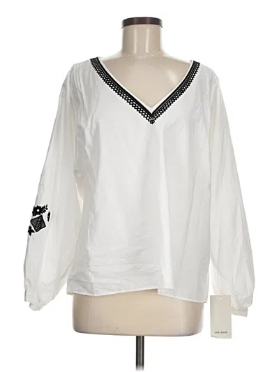 Pre-owned Zara Basic Long Sleeve Blouse In White