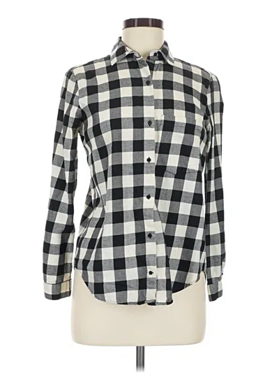 Pre-owned Zara Basic Long Sleeve Button Down Shirt In Black