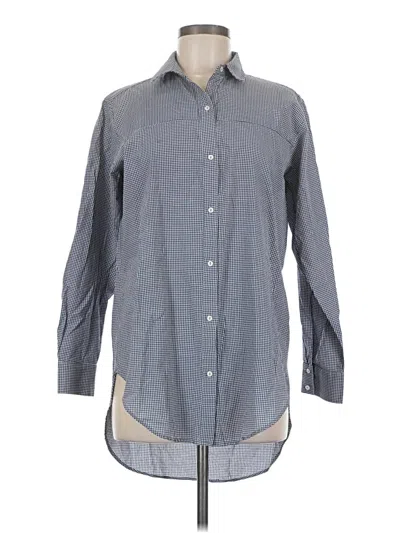Pre-owned Zara Basic Long Sleeve Button Down Shirt In Gray