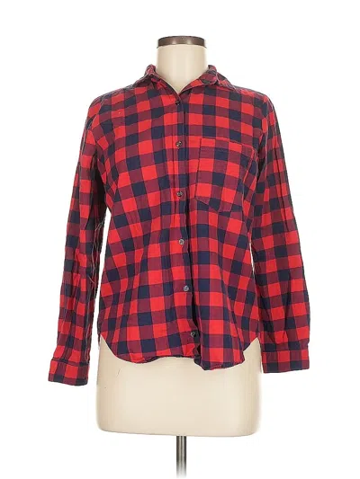 Pre-owned Zara Basic Long Sleeve Button Down Shirt In Red