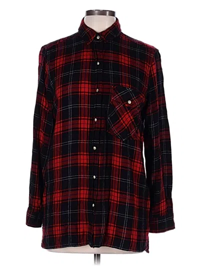 Pre-owned Zara Basic Long Sleeve Button Down Shirt In Red
