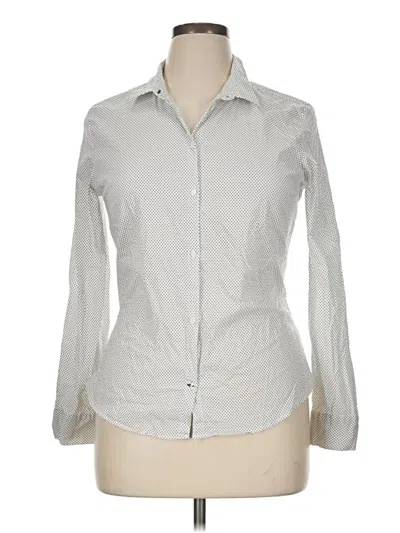 Pre-owned Zara Basic Long Sleeve Button Down Shirt In Silver