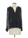 Zara Basic Long Sleeve Henley Shirt In Black