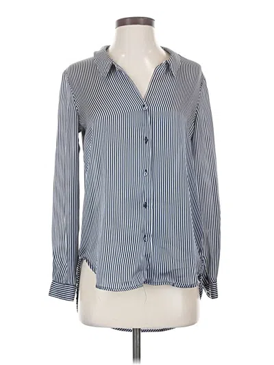 Pre-owned Zara Basic Long Sleeve Polo Shirt In Blue