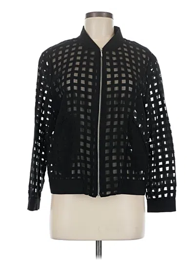 Pre-owned Zara Basic Long Sleeve Top Black Mock Neckline Tops