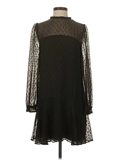 Pre-owned Zara Basic Long Sleeve Top Black Mock Neckline Tops