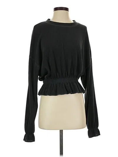 Pre-owned Zara Basic Long Sleeve Top Black Turtleneck Tops