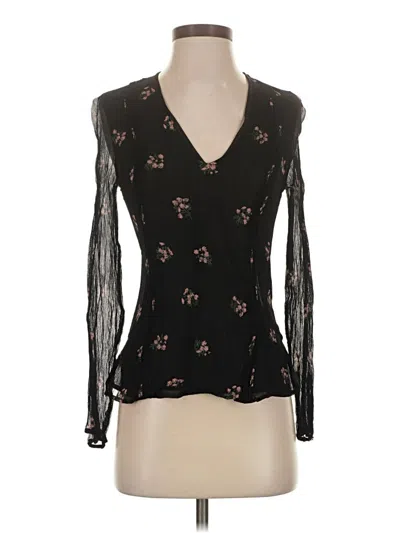 Pre-owned Zara Basic Long Sleeve T-shirt In Black