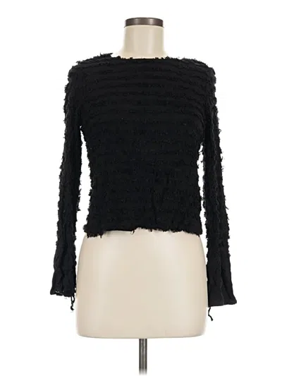 Pre-owned Zara Basic Long Sleeve T-shirt In Black