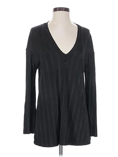 Pre-owned Zara Basic Long Sleeve T-shirt In Black