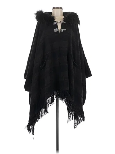 Pre-owned Zara Basic Poncho In Black